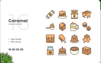 16 Caramel Icon Color Set