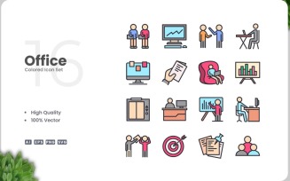 16 Office Icon Color Collection