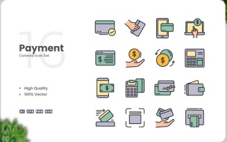 16 Payment Icon Color Set