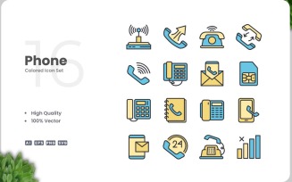 16 Phone Icon Color Collection