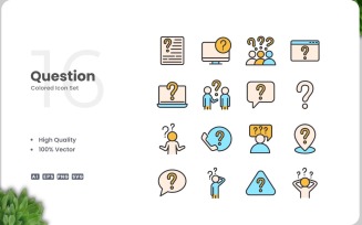 16 Question Icon Color Set