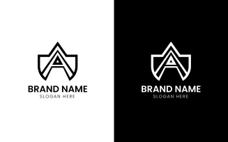 Letter A shield security logo-809