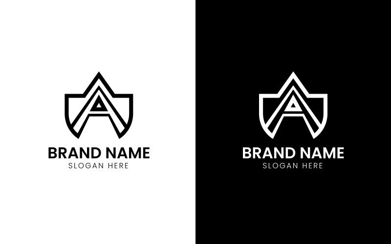 Letter A shield security logo-809 Logo Template