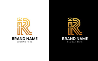 Letter R crown company logo-802