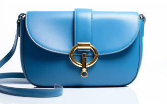 Blue Leather Crossbody Handbag