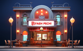 Coffee shop front logo mockup