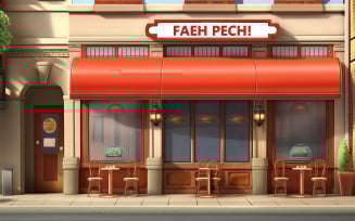 Coffee store front logo mockup