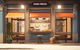 Coffee store front mockup design