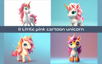 Cute little pink unicorn AI image