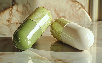 Green and White Pills design