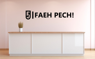 indoor wall logo mockup template design