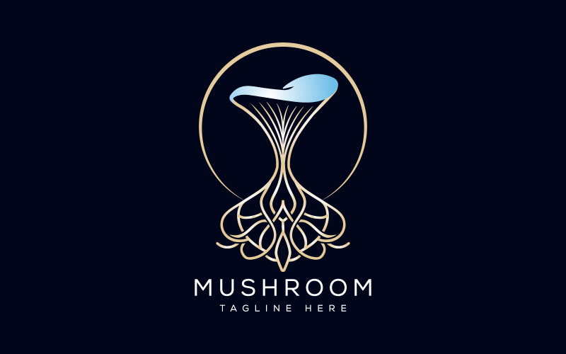Luxury Mushroom Logo Tree With Root Logo Design Logo Template