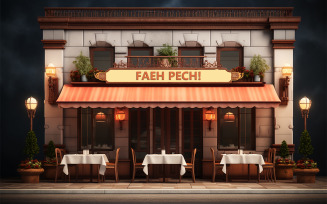 Outdoor restaurant logo mockup