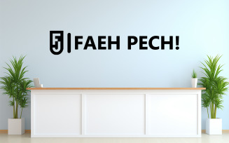 White wall logo mockup template design