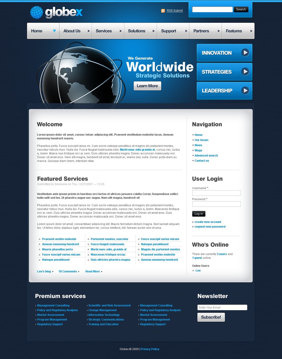 Business PSD Template New Screenshots BIG