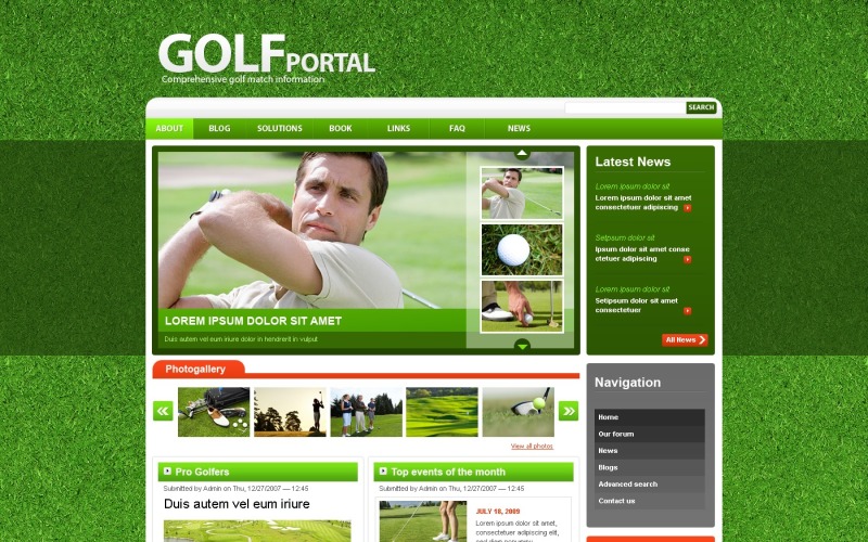 Golf PSD Template