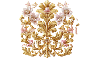 Gold Baroque Floral Ornament Design