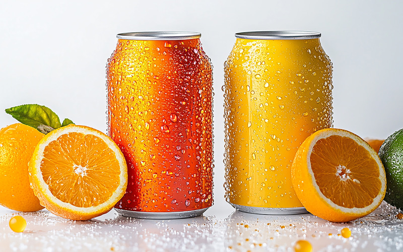 Refreshing Orange Soda Can Illustration
