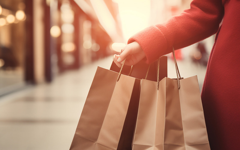 Shopping Spree Shopping Bags Mall Woman Illustration