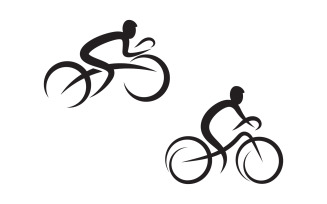 Bike sport icon logo vector illustration design template v.2
