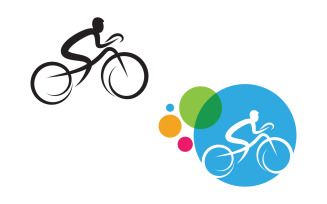 Bike sport icon logo vector illustration design template v.3
