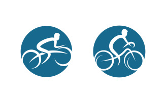Bike sport icon logo vector illustration design template v.4