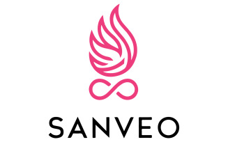 A logo for the fashion brand with phoenix feather