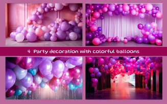 Party decoration with colorful balloons