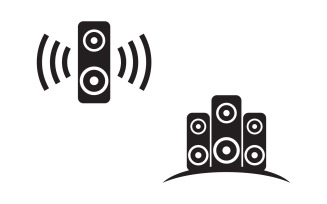 Speaker Sound waves vector logo illustration design v.3