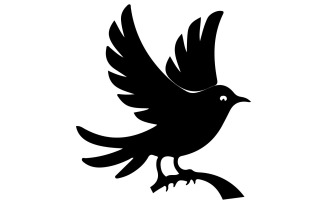 The bird is perched on a branch silhouette