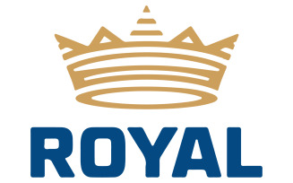 The logo features a gold crown