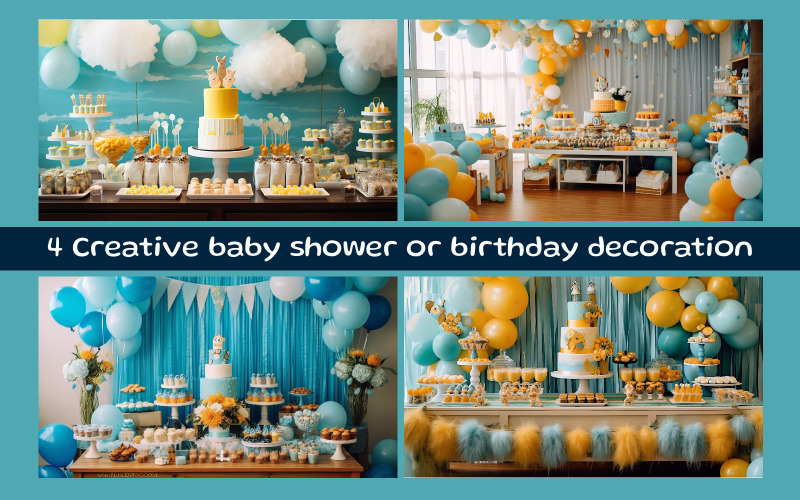 Creative baby shower or birthday decoration Background