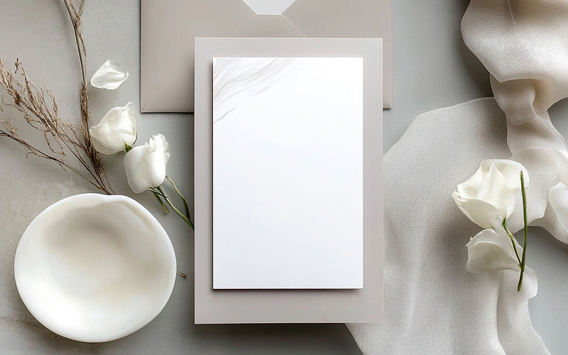 Elegant Wedding Invitation Mockup Background Illustration