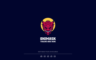 Oni Mask Simple Mascot Logo 2