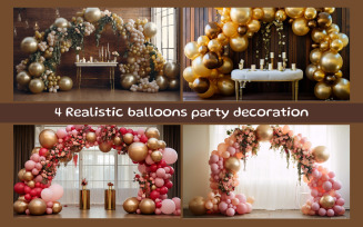 Realistic balloons party decoration