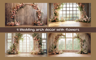 Wedding arch decor with flowers