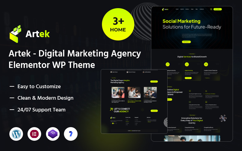 Artek – Digital Marketing Agency Elementor WordPress Theme