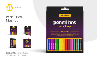 Pencil Box Mockup PSD Template
