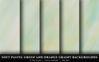 Soft Pastel Green and Orange Grainy Texture Backgrounds