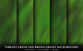 Vibrant Green and Brown Grainy Texture Backgrounds