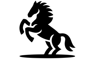 A rearing horse vector art illustration