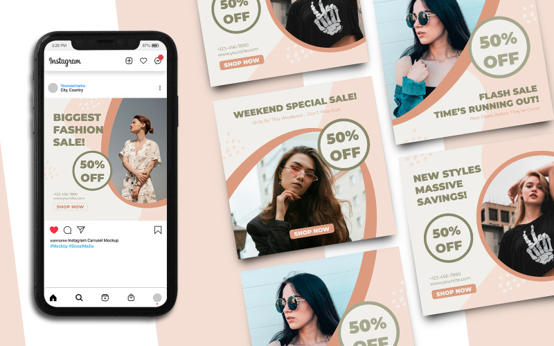 Fashion Sale Instagram Post Template 324 Social Media
