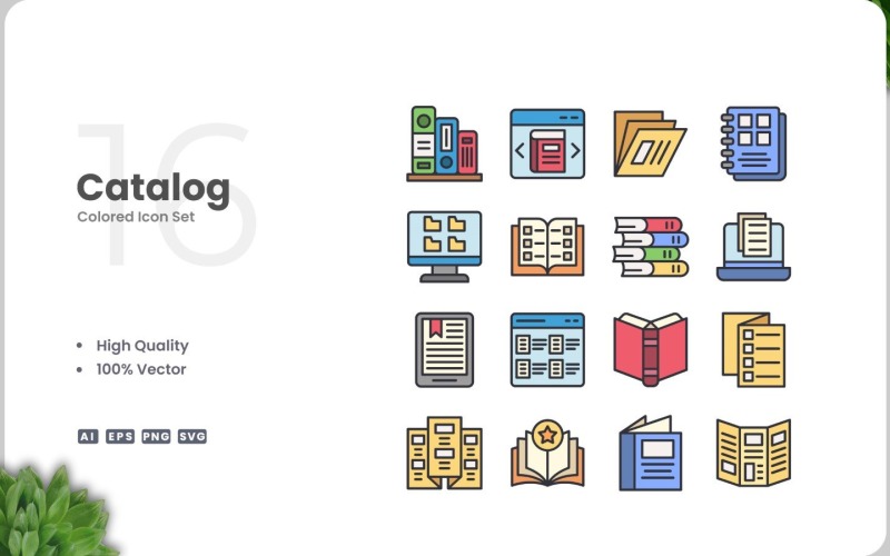16 Catalog Icon Color Set Icon Set