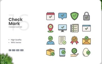 16 Checkmark Icon Color Set