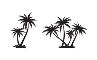 Palm tree summer beach icon illustration template v.1