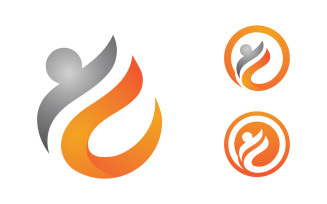 Healthy fit icon logo vector illustration design template v.1