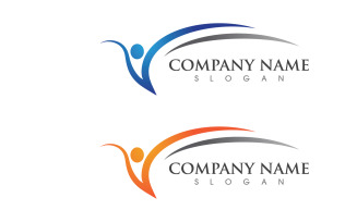 Healthy fit icon logo vector illustration design template v.3