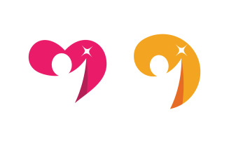 Healthy fit icon logo vector illustration design template v.7