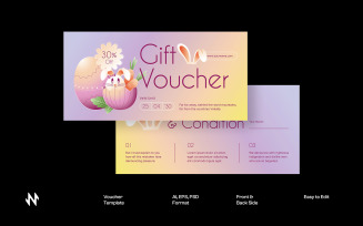 Gradient Easter Voucher Template