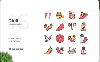 16 Chili Icon Color Collection